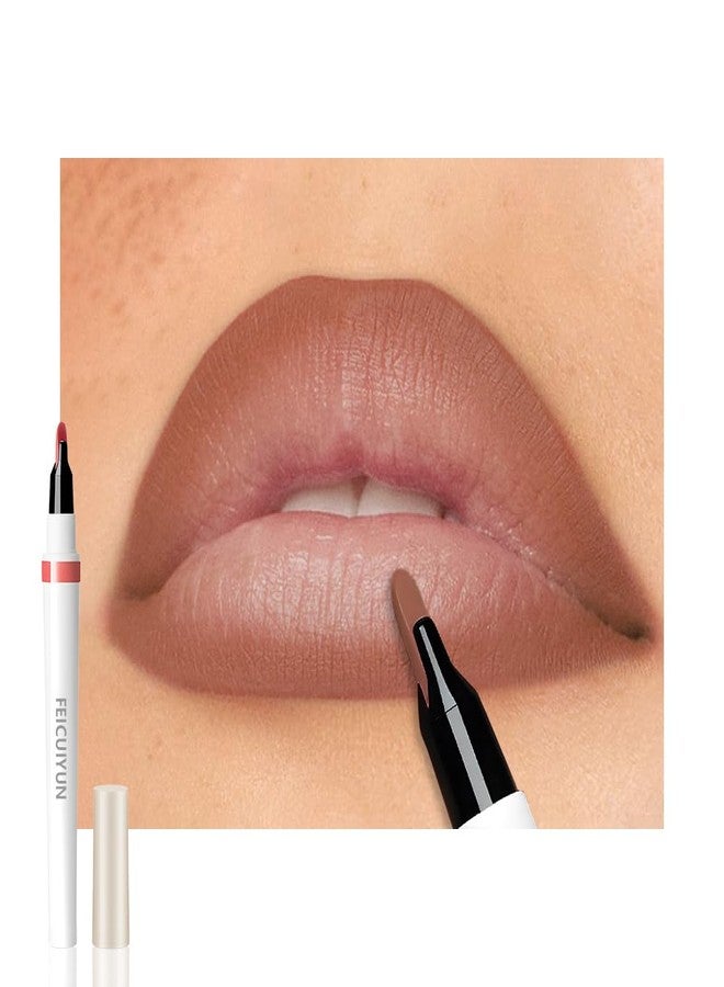 FeiCuiYun Matte Calligraphy Liquid Lip Liner Lipstick Pencil, Nude Rose Long-Lasting Transfer-Proof Lip Stain, Lightweight Lipstick, Sheer Buildable Color, Fades to a Natural Wash of Colors